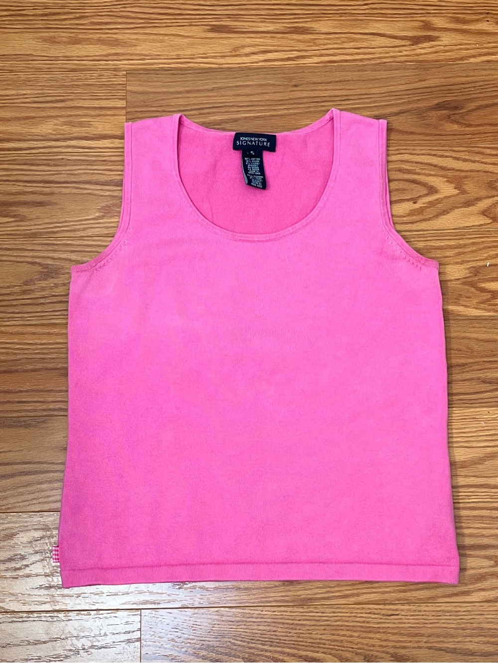 Jones New York Signature Vintage Pink Fuchsia Tank Top, Small Women's, Cotton